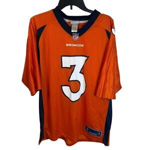 NFL Denver Broncos Orange/Navy FB Jersey #3 Lock Size Large Decent Condition